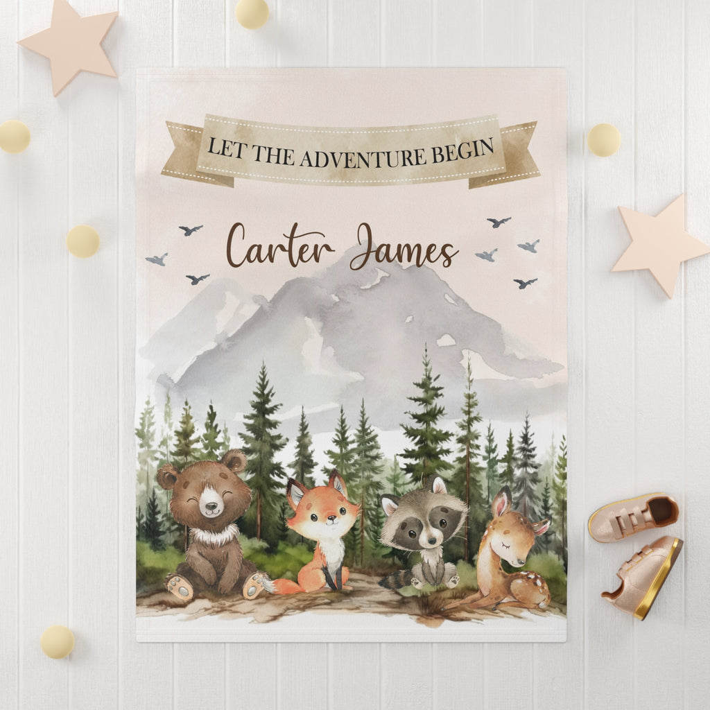 Personalized Woodland Animals Blanket