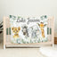 Personalized Safari Animals Baby Boy Blanket with Leaves