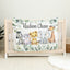 Personalized Safari Animals Baby Boy Name Blanket with Greenery