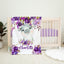 Hippo Purple Floral Baby Girl Name Blanket  B1678