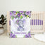 Purple Floral Elephant Baby Girl Name Blanket, Lavender Flowers Elephant Blanket B1075