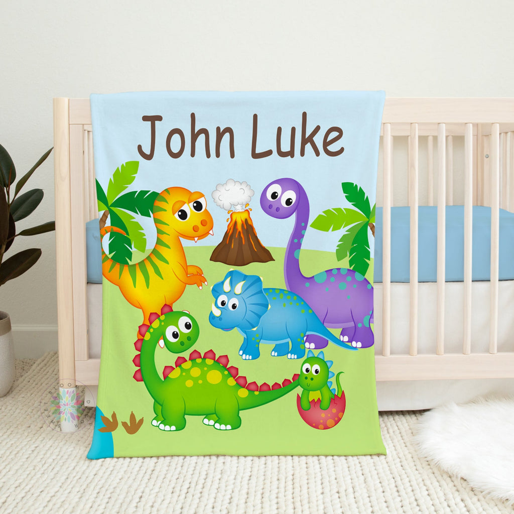 Personalized Dinosaur Baby Boy Name blanket