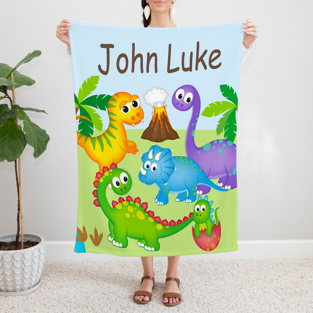 Personalized Dinosaur Baby Boy Name blanket