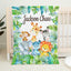 Personalized Jungle Animals Blanket with Tropical Leaves