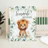 Personalized Lion Baby Boy Blanket