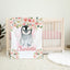 Penguin Baby Girl Blanket, Blush Pink Flowers Baby Shower Gift B1257