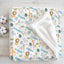 Personalized Jungle Animals Baby Blanket with Tropical Leaves