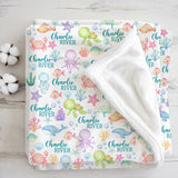 Personalized Sea Animals Baby Blanket