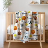 Personalized Sports Baby Name Blanket