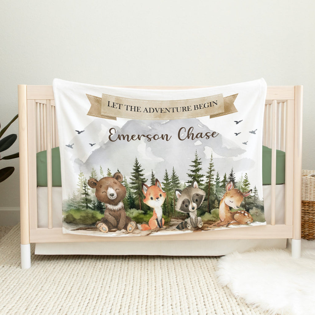 Personalized Woodlan Baby Blanket,