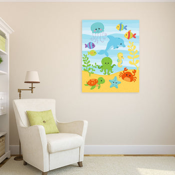 Sea Animals Boy Nursery Wall Art CANVAS C973