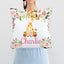 Baby Giraffe and Blush Pink Floral Nursery Pillow P269