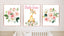 Baby Giraffe and Blush Pink Floral Nursery Wall Art C947
