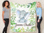 Elephant Baby Boy Name Blanket Green Leaves Personalized Elephant Baby Boy Blanket Monogram Name Custom Blanket Baby Shower Gift B815