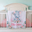 Personalized Elephant Floral Baby Girl Blanket B675