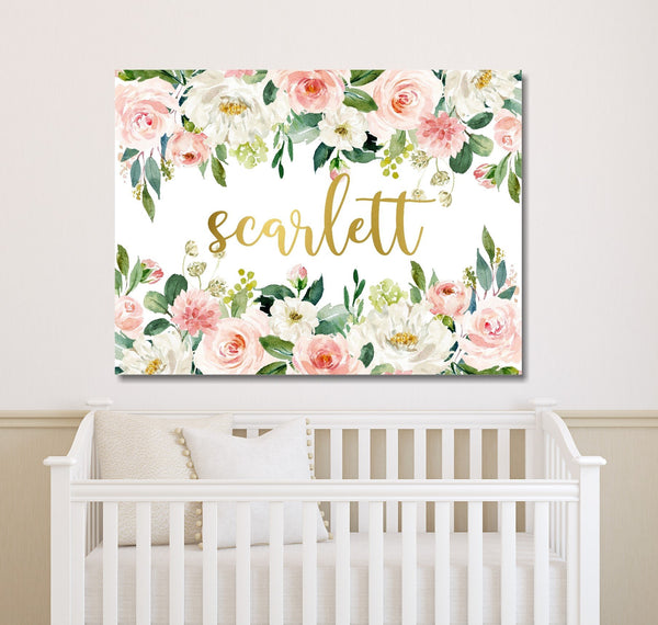 Boho Coral/Mint Ivy Floral Nursery Sign - Wood Sign – The Wild