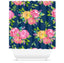 Floral Shower Curtain Watercolor Pink Navy Blue Yellow Flowers Girl Bathroom Bath Mat Towel Modern Shower Curtain Guest Bathroom S13