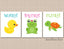 Frog Duck Turtle Kids Bathroom Wall Art Boy Girl Bath Decor Childrens Baby Bathroom  Sister Brother Wash Brush Flush PRINTS or CANVAS B146