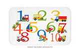 Transportation Alphabet Shower Curtain Numbers Bath Mat 