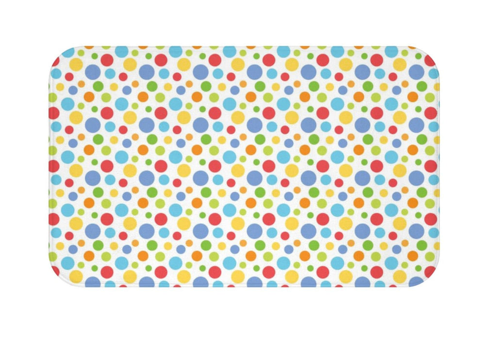 Polkadots Shower Curtain Baby Boy Polka Dots Circles Bathroom Bath Mat Towel Modern Blue Green Yellow Shower Curtain Guest Bathroom S152