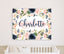 Navy Blush Pink Floral Girl Nursery Name Sign Wall Art Flowers  Bedroom Decor Monogram Personalized Baby Shower Gift CANVAS C903