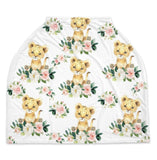 Lion Baby Car Seat Cover Canopy Blush Pink Floral Girl Baby Shower Gift Shopping Cart Highchair Nursing Privacy Carseat Cover C104