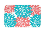 Coral Teal Floral Shower Curtain Bath MAt Towels P116