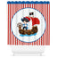 Pirates Shower Curtain Pirate Ship Red Blue Shower Bathroom Decor Kids Bathroom  S118