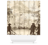 Pirates Shower Curtain Pirate Ship Shower Bathroom Decor Kids Bathroom  Decor S149