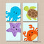 Sea Animals Nursery Wall Art Decor Turtle Star Fish Crab Octopus Bathroom Decor Under The Sea Baby Shower Gift Boy Girl 512