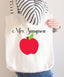 Teacher Tote Bag Personalized Name Birthday Gift Apple Teacher Gift Library Bag Gifts for Teacher T117