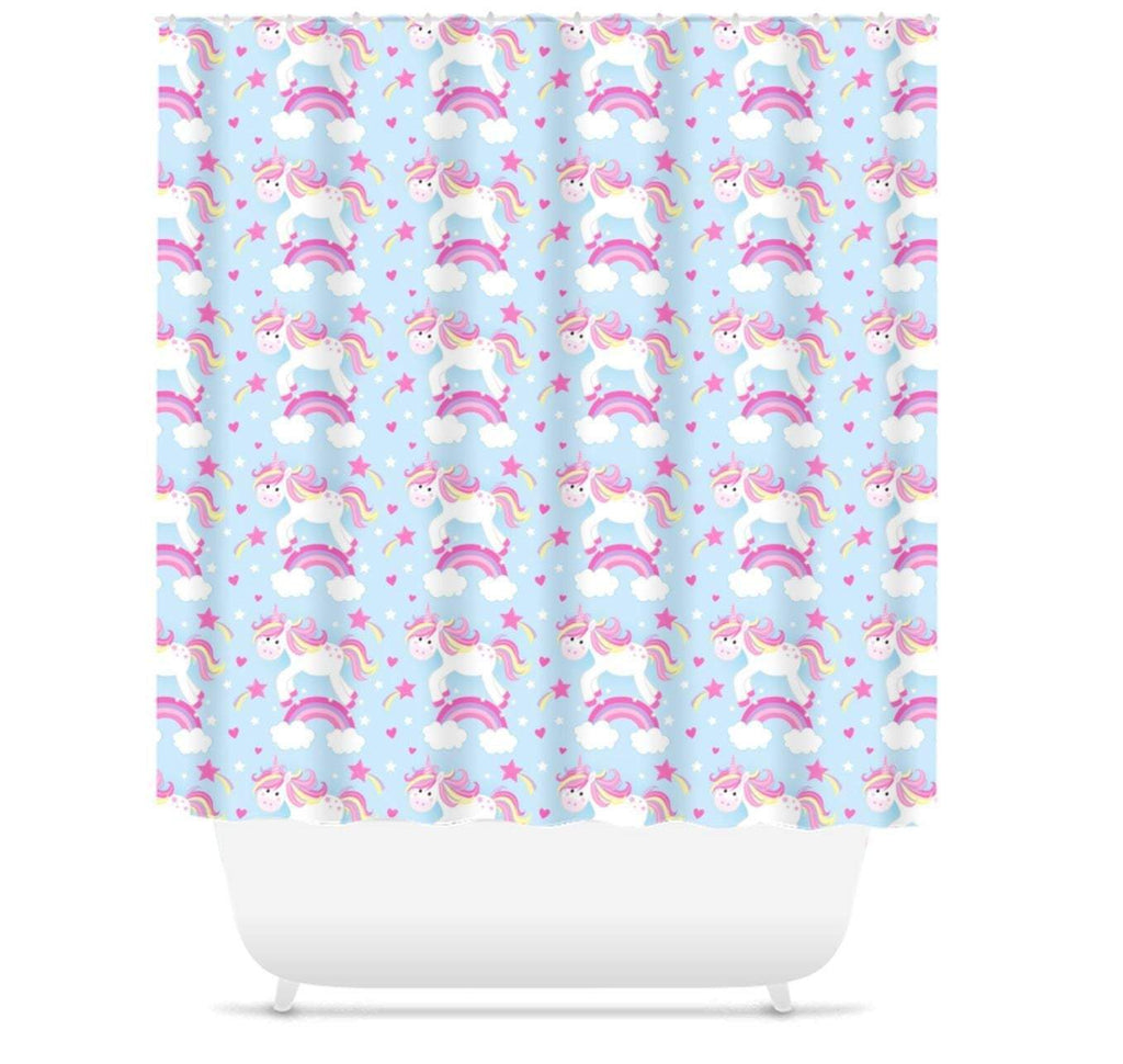Unicorns Shower Curtain Rainbows Unicorn Bathroom Bath Mat Towel Modern Girl Baby Bath Cuartain S153