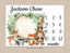 Woodland Milestone Blanket Personalized Rustic Forest Animals Greenery Log B1092