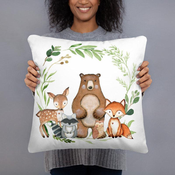 Woodland Nursery Pillow Animals Nursery Decor Nursery Decor Fox Bear D Sweet Blooms Decor