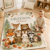 Personalized Woodland Blanket Baby Name Blanket