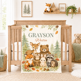 Personalized Woodland Blanket Baby Name Blanket