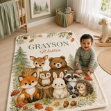 Personalized Woodland Blanket Baby Name Blanket