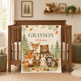 Personalized Woodland Blanket Baby Name Blanket