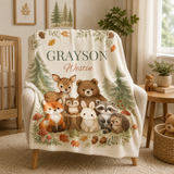 Personalized Woodland Blanket Baby Name Blanket