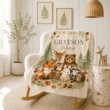 Personalized Woodland Blanket Baby Name Blanket