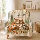 Personalized Woodland Blanket Baby Name Blanket