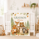 Personalized Woodland Blanket Baby Name Blanket