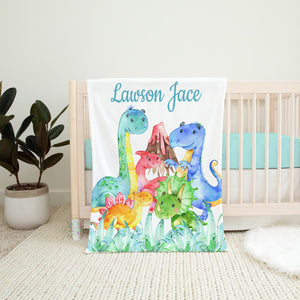Dinosaur Baby Name Blanket