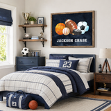 Personalized Sports Name Sign Wall Art for Boys Room or Nursery