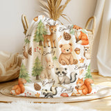 Personalized Woodland Animals Baby Blanket