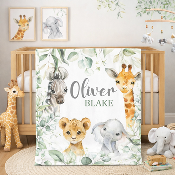 Safari Animals Baby Boy Blanket