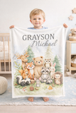 Personalized Woodland Animals Blanket