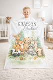 Personalized Woodland Animals Blanket