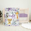 Animals Purple Floral Baby Blanket, Personalized Lavender Violet Flowers Eucalyptus Leaves B1670