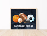 Personalized Sports Name Sign Wall Art for Boys Room or Nursery